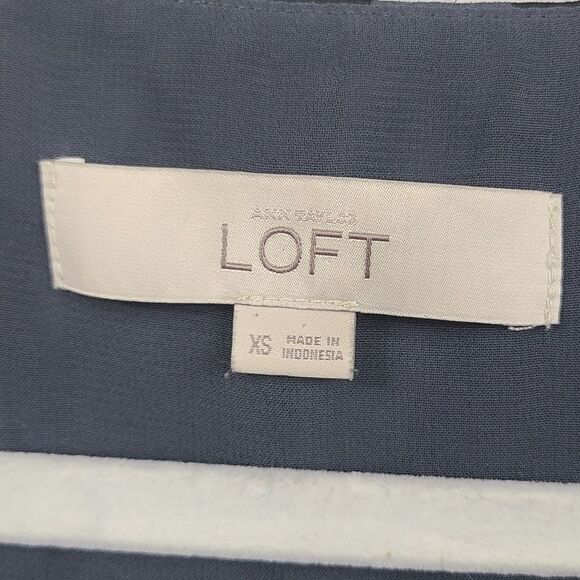 LOFT Abstract Zebra Fluid Tank Sleeveless Black/Grey Printed Blouse Shell Top XS - Picture 3 of 8